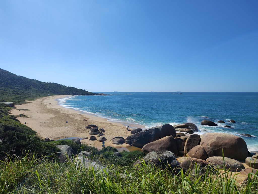 Praia cercada de Mata Atlântica em Balneário Camboriú